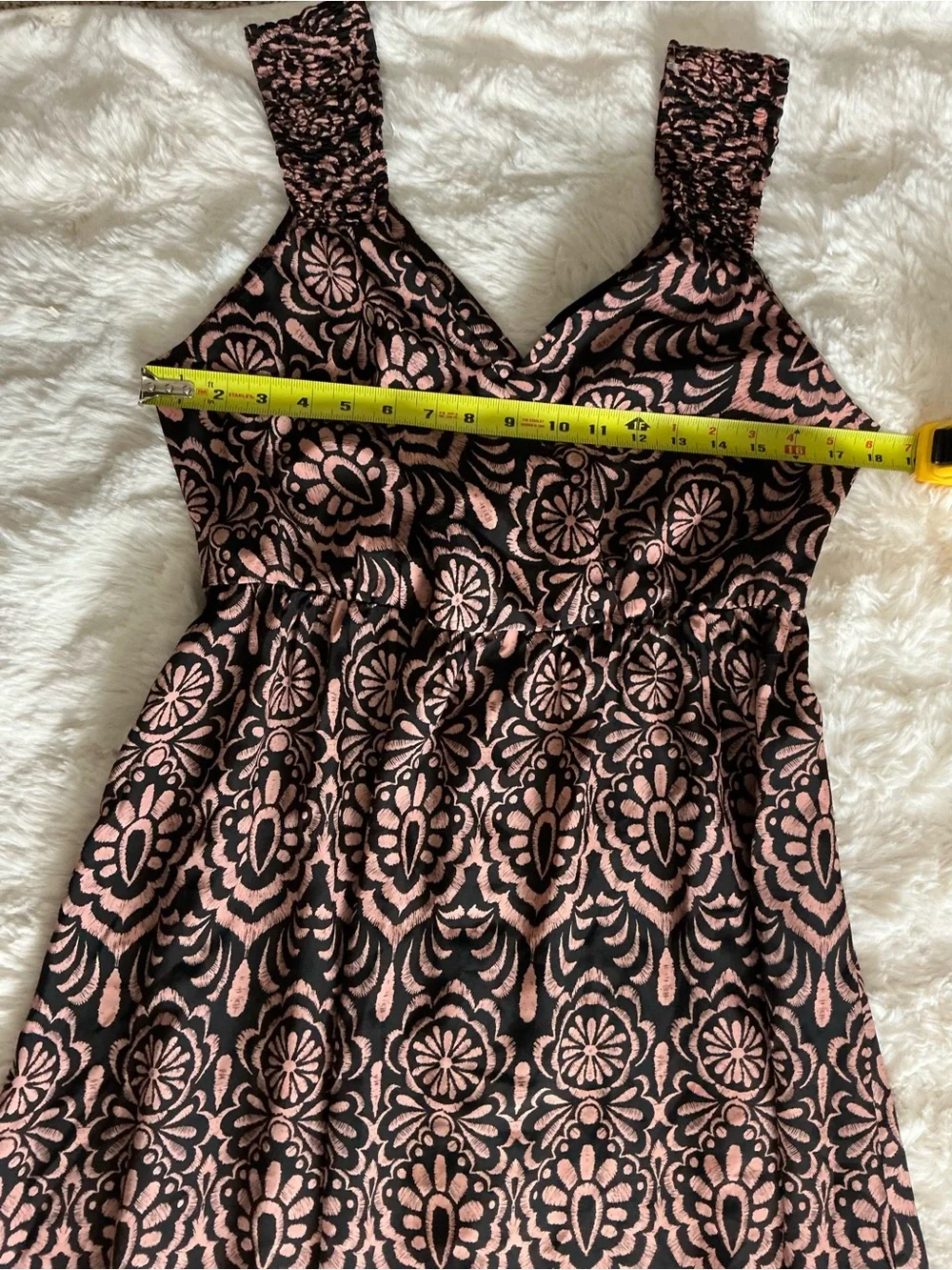 attention Pink and Black Printed V-Neck Maxi Dress